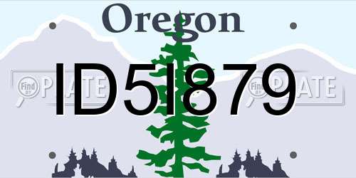 ID5I879 Oregon License Plate