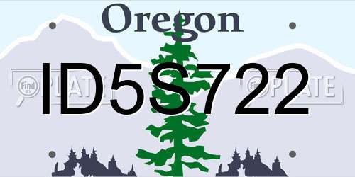 ID5S722 Oregon License Plate