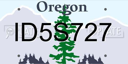 ID5S727 Oregon License Plate