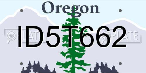ID5T662 Oregon License Plate