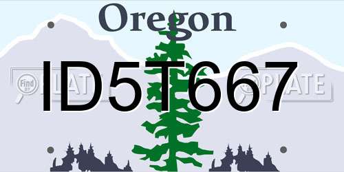 ID5T667 Oregon License Plate