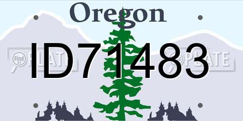 ID71483 Oregon License Plate