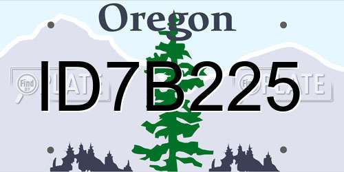 ID7B225 Oregon License Plate