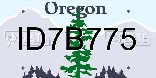 ID7B775 Oregon License Plate