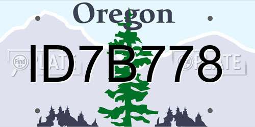 ID7B778 Oregon License Plate