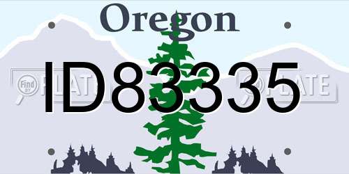 ID83335 Oregon License Plate