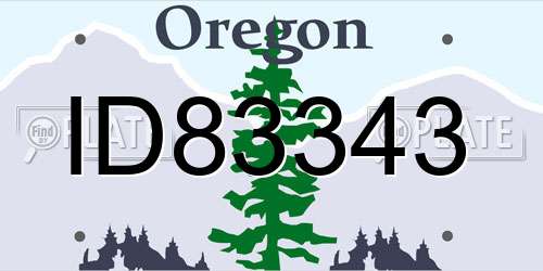 ID83343 Oregon License Plate