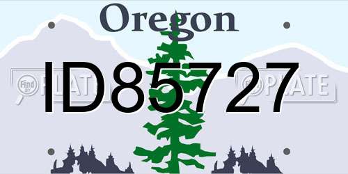 ID85727 Oregon License Plate