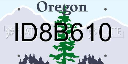 ID8B610 Oregon License Plate
