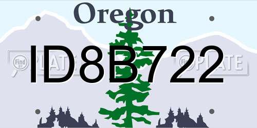 ID8B722 Oregon License Plate