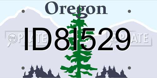 ID8I529 Oregon License Plate