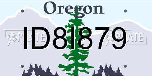 ID8I879 Oregon License Plate