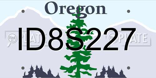 ID8S227 Oregon License Plate