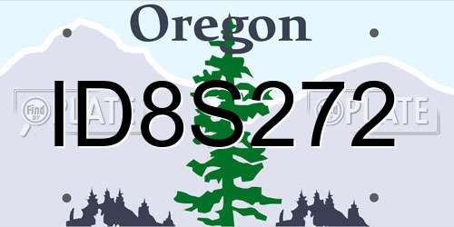 ID8S272 Oregon License Plate