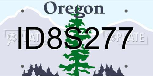 ID8S277 Oregon License Plate