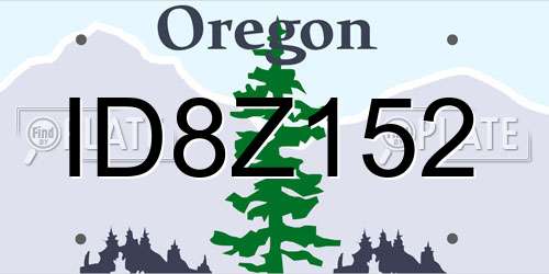 ID8Z152 Oregon License Plate