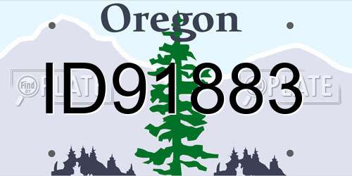 ID91883 Oregon License Plate