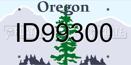 ID99300 Oregon License Plate