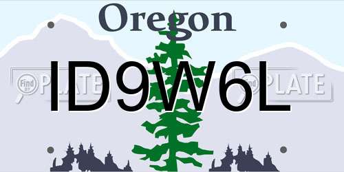 ID9W6L Oregon License Plate