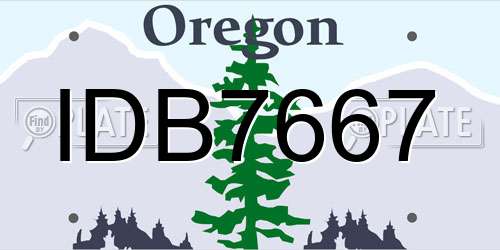 IDB7667 Oregon License Plate