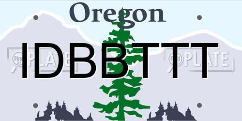 IDBBTTT Oregon License Plate