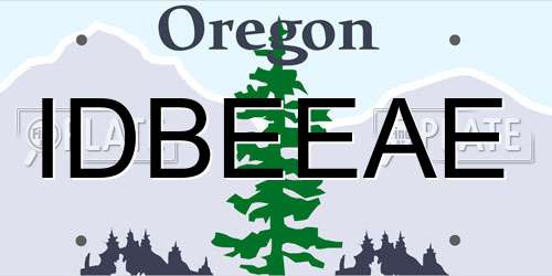 IDBEEAE Oregon License Plate