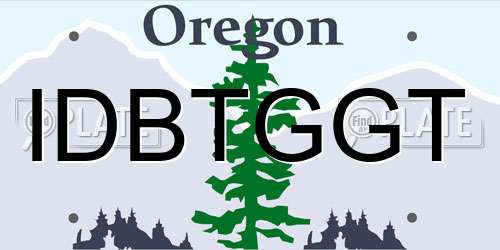 IDBTGGT Oregon License Plate