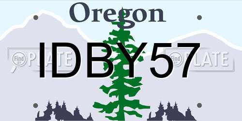 IDBY57 Oregon License Plate