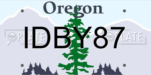 IDBY87 Oregon License Plate