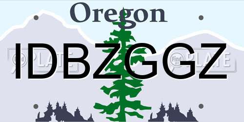IDBZGGZ Oregon License Plate