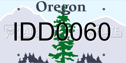 IDD0060 Oregon License Plate