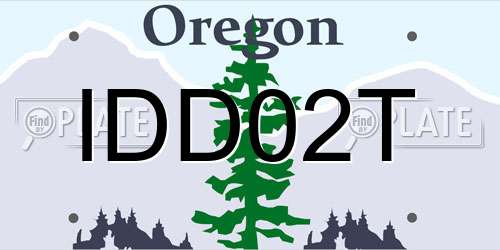 IDD02T Oregon License Plate
