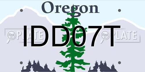 IDD07T Oregon License Plate
