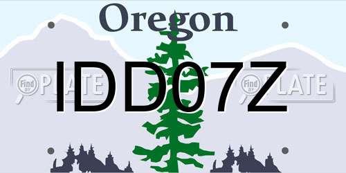 IDD07Z Oregon License Plate