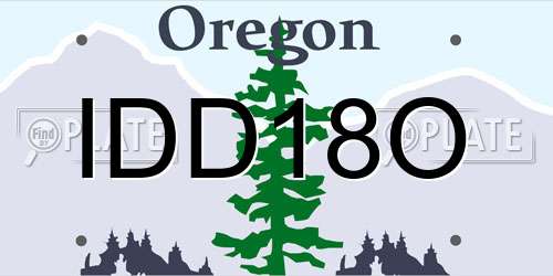 IDD18O Oregon License Plate
