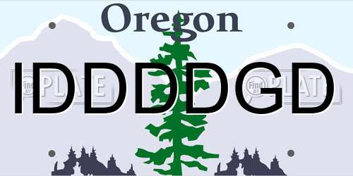 IDDDDGD Oregon License Plate