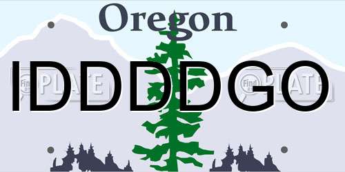 IDDDDGO Oregon License Plate