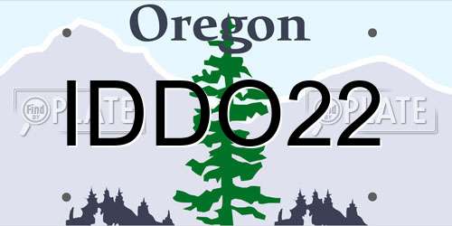 IDDO22 Oregon License Plate