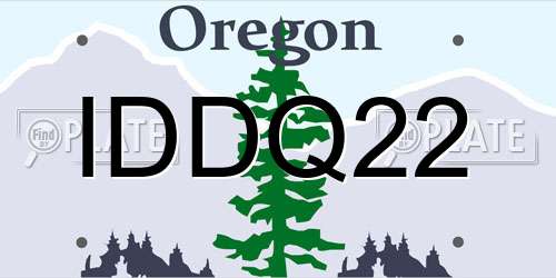 IDDQ22 Oregon License Plate