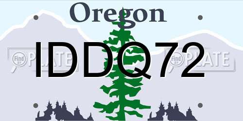 IDDQ72 Oregon License Plate