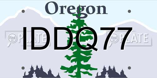 IDDQ77 Oregon License Plate