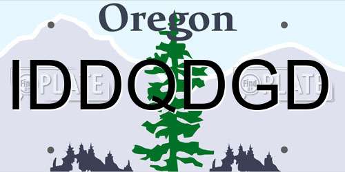 IDDQDGD Oregon License Plate