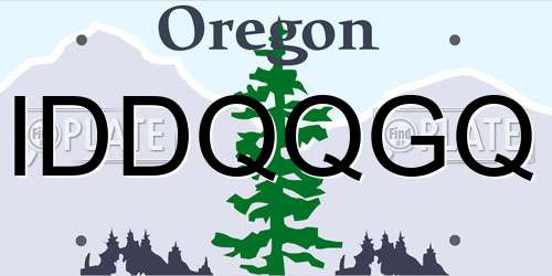 IDDQQGQ Oregon License Plate