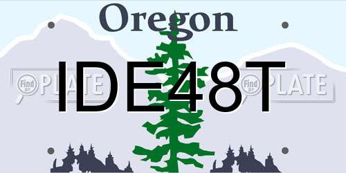 IDE48T Oregon License Plate