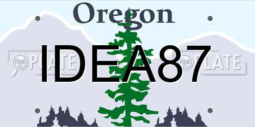 IDEA87 Oregon License Plate