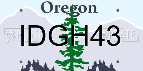 IDGH43 Oregon License Plate