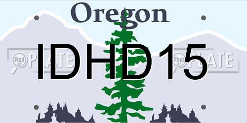 IDHD15 Oregon License Plate