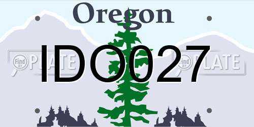 IDO027 Oregon License Plate
