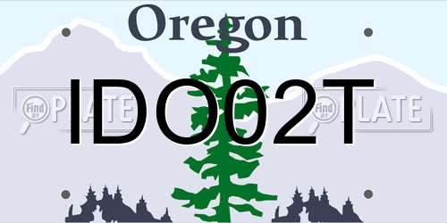IDO02T Oregon License Plate