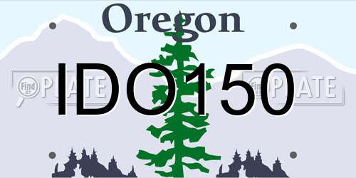 IDO150 Oregon License Plate
